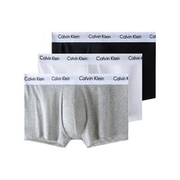 卡尔文·克莱恩 Calvin Klein 香港Calvin Klein/凯文克莱男款中腰CK平角内裤黑白灰3条盒装