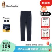 暇步士（Hush Puppies）童装儿童女童2024冬季舒适柔软简约一体绒打底裤 藏蓝 170cm