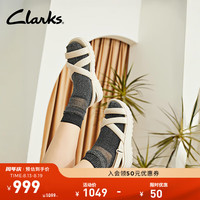 Clarks其乐纤动系列女鞋24夏镂空交叉绑带厚底缓震罗马凉鞋 奶白色 261803584 36