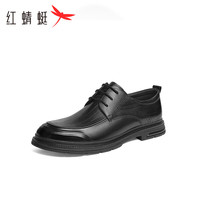 红蜻蜓 RED DRAGONFLY正装皮鞋2024秋季男士系带英伦风德比鞋商务通勤WHA34260黑色40
