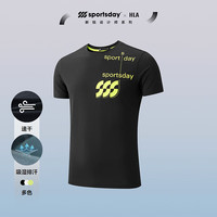 HLA海澜之家T恤24新SUWUKOU联名速干短袖男春秋HNTBW3W195A 黑色HH 190/104A 3XL182~196斤