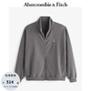 ABERCROMBIE & FITCH男装 24秋冬经典小麋鹿加绒立领全拉链开衫卫衣KI122-4256 灰棕色 XXL (185/124A)