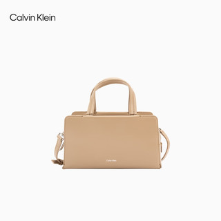 Calvin Klein24秋季通勤手提包可卸肩带包包商务休闲CK女包方包4F3018G QYL-杏仁棕 OS