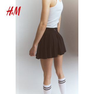 H&M HM MOVE DryMove™ 女子运动高腰网球裙 1213470 黑色 XL