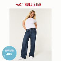 HOLLISTER24秋季新款低腰深色水洗宽松牛仔裤长裤 女 KI355-4388 靛蓝色 1