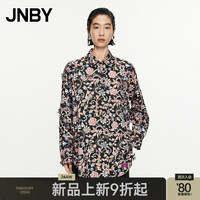 江南布衣 JNBY24秋衬衫棉质宽松印花5O8210350 090/黑色系多彩混杂色 S
