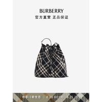 博柏利（BURBERRY）女包 中号格纹水桶包80938711