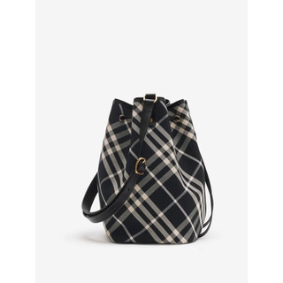 博柏利（BURBERRY）女包 中号格纹水桶包80938711