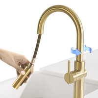 KOHLER 科勒 酷瑞系列 K-22972T-4-2MB 下抽拉厨房龙头 摩登金