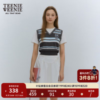 Teenie Weenie小熊2024年假两件学院风针织短袖薄款T恤女 深灰色 170/L