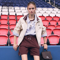 Teenie Weenie小熊&PARCAIN联名女装2024年新款率性休闲夹克短外套 卡其色 1