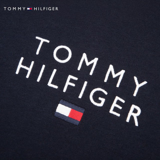 TOMMY HILFIGER女装美式复古运动字母旗标刺绣连帽套头卫衣卫衣XW0XW02908 藏青色DW5 S