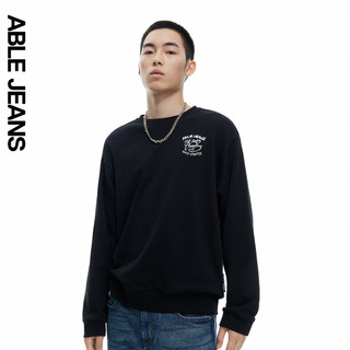 ABLE JEANS 24冬季美式复古圆领卫衣男士887067 黑色【9月1日前】 M