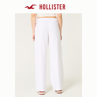 HOLLISTER24秋休闲亚麻混纺宽松抽绳阔腿裤长裤女 KI356-4110 白色 M (165/74A)标准版