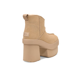 UGG 女士舒适纯色厚底坡跟方头潮流时尚短靴 1157910 芥菜籽色 36