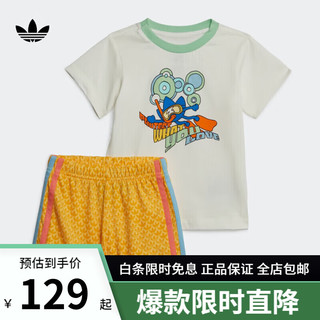 阿迪达斯（adidas）三叶草男婴童印花运动短袖套装IB8614 IB8614 62