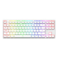 REDRAGON 红龙 KS87 81-90键 蓝牙,有线,无线键盘 皓月白 龙舞轴 RGB