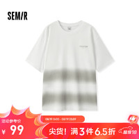 森马（Semir）短袖T恤男2024秋季字母印花休闲上衣宽松潮流 白黑色调00319 175/92A/L