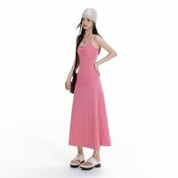 吊带连衣裙女2024秋季复古辣妹高级感纯欲风a字吊带长裙