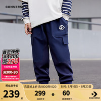 Converse匡威儿童装男童长裤2024秋季中大童休闲运动裤打底裤 藏青蓝 130/56（7）