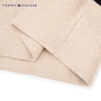 TOMMY HILFIGER24秋冬男装纯棉休闲条纹肌理感圆领针织衫MW0MW36525 米白藏青条纹0A4 S