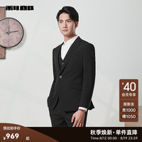 利郎(LILANZ)西服三件套男一粒扣商务时尚24秋季男士西服套装结婚礼服 黑色(23QXF114SA) 175
