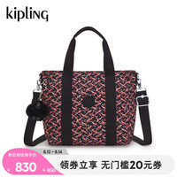 凯普林 kipling女2024秋冬百搭托特包斜挎包|ASSENI MINI 黑底飞舞花束印花