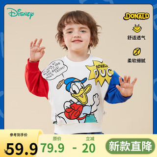 迪士尼宝宝（Disney Baby）迪士尼宝宝童装时尚休闲百搭舒适保暖卫衣24年 233S1859男童红蓝 90