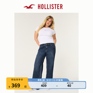 HOLLISTER24秋季低腰深色水洗宽松牛仔裤长裤 女 KI355-4388 靛蓝色 160/60A 00标准版