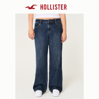 HOLLISTER24秋季低腰深色水洗宽松牛仔裤长裤 女 KI355-4388 靛蓝色 165/74A 8标准版