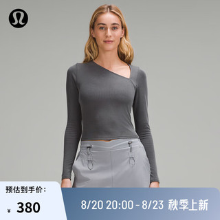 lululemon丨Soft Ribbed 女士不对称款罗纹长袖 T 恤 LW3HXNS 石墨灰 2