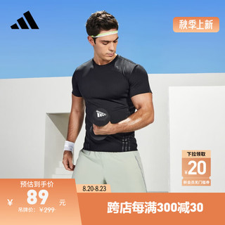 adidas 阿迪达斯 AERO 3S TEE 男子运动T恤 FL4309 黑色 M