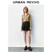 UR2024秋季女装简约基础休闲百搭修身针织开衫UWB940014 卡其 M