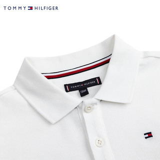 TOMMY HILFIGER汤米童装夏季儿童POLO衫男童中大童网球运动透气短袖T恤潮 冷白色 150/72