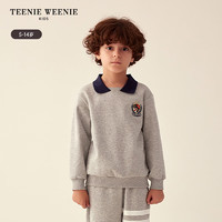 Teenie Weenie Kids小熊童装24秋冬款男童休闲百搭假两件运动卫衣 中灰色 120cm