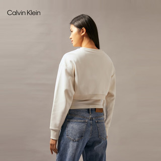 Calvin Klein Jeans24秋季女士ck时尚内搭背心潮流短款卫衣两件套J224599 YBI-牛乳白 M