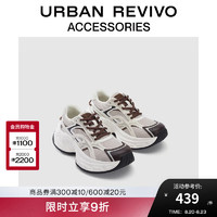 URBAN REVIVO2024秋季男士潮流拼接撞色运动鞋UAMS40043 暖灰 39