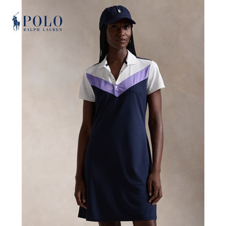 Polo Ralph Lauren 拉夫劳伦 女装 24秋人字斜纹弹力Polo连衣裙RL26034 410-深蓝色/紫色/瓷白色 XXS