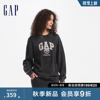 Gap女装2024秋季新款纯棉印花logo水洗做旧卫衣复古风上衣637902