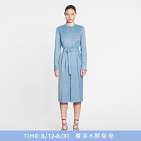 浪凡（LANVIN） 2024夏季女士圆领长袖简约衬衫 灰蓝色 34