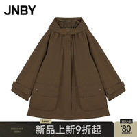 江南布衣 JNBY24秋风衣宽松戴帽O型5O8913300 209/深棕 M