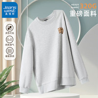 真维斯重磅圆领卫衣男2024男士宽松休闲上衣服潮牌百搭无帽外套GW 米灰#D字X 4XL