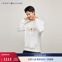 TOMMY HILFIGER【休闲连帽】24秋冬男装美式金线签字刺绣卫衣78JA837 白色YCI S