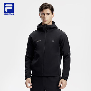 FILA 斐乐针织连帽外套男2024春简约宽松运动服上衣 190/108A/XXXL