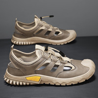 oyy 包头涉水凉鞋镂空透气休闲开车沙滩鞋户外罗马鞋 卡其 44