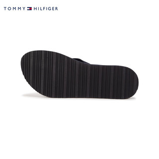 TOMMY HILFIGER24春夏女装字母满印休闲沙滩泳池人字拖凉鞋FW0FW07900 藏青色印花DW6 37