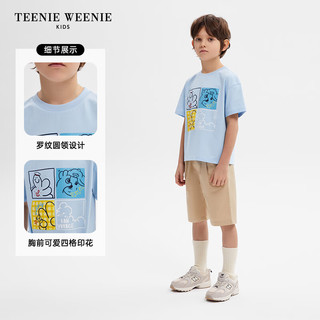 Teenie Weenie Kids小熊童装24夏季男童简约宽松舒适印花T恤 黄色 150cm