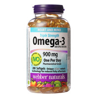 88VIP：Webber 韦伯 Naturals伟博天然成人DHA高浓度Omega3深海鱼油软胶囊200粒