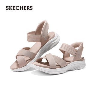 斯凯奇（Skechers）【母亲节】【闪穿鞋】夏女鞋时尚舒适凉鞋119975 裸粉色/BLSH 37