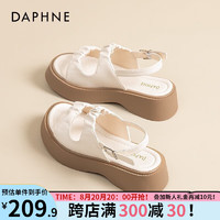 达芙妮（DAPHNE）达芙妮凉鞋女2024年夏女鞋休闲百搭厚底显高一字带凉鞋JL 米白色 36